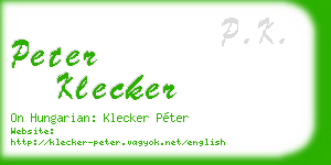peter klecker business card